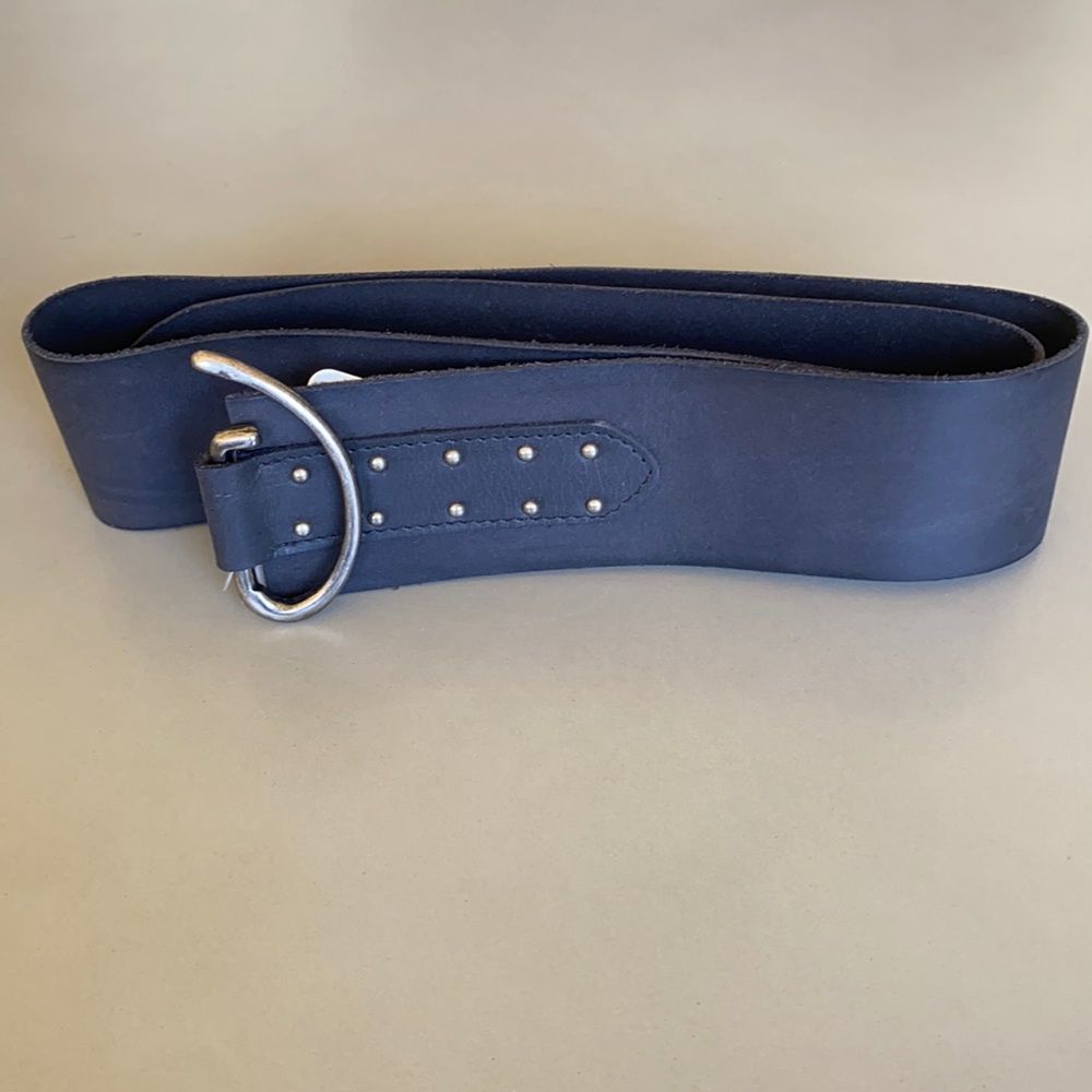 Free People Navy Blue Belt with Silver Buckle